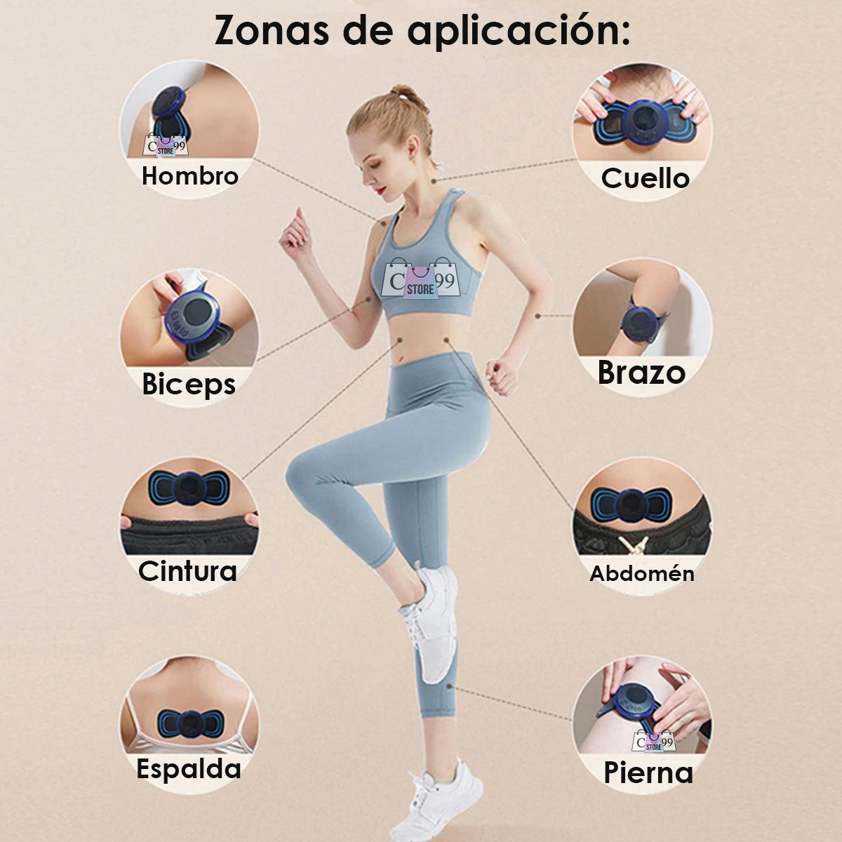 LuxuryMassage™I Mini Masajeador Electrico Parche 8 Modos I